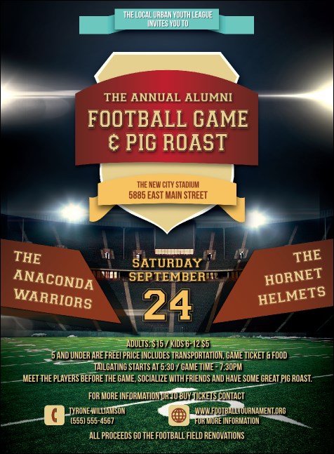 Football Lights Invitation Product Front