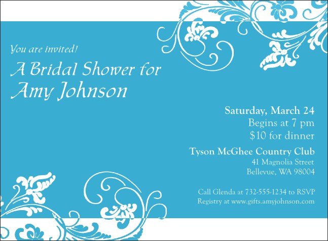 Blue Flowers Invitation Product Front