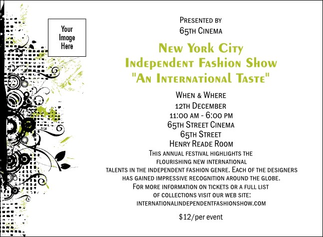 Fashion Show Invitation Product Front