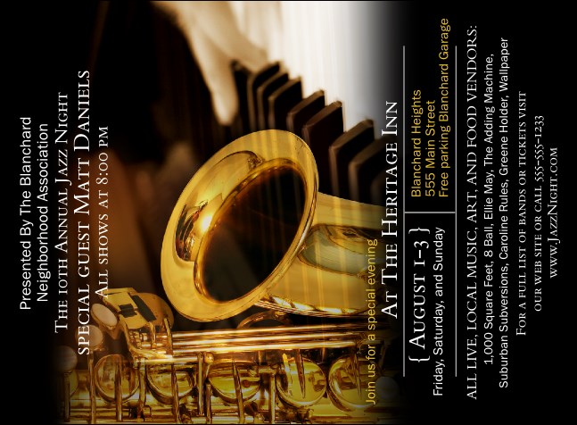 Jazz Invitation Product Front