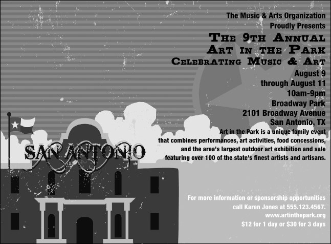 San Antonio Invitation (Black and white) Product Front