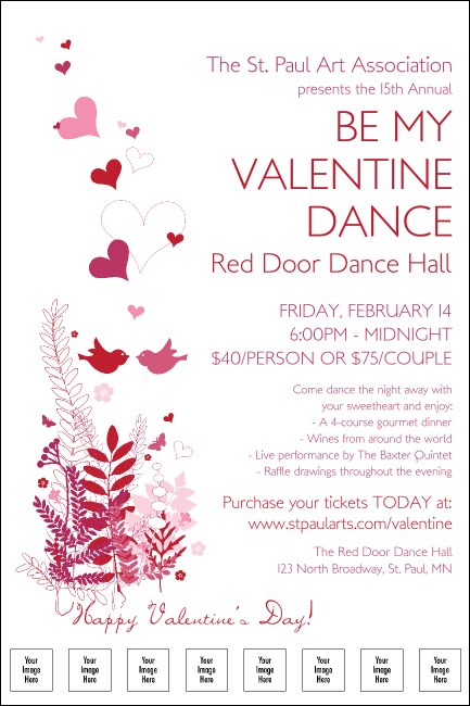 Valentine Love Birds Logo Poster Product Front