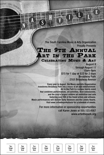 Nashville Poster (black and white) Product Front