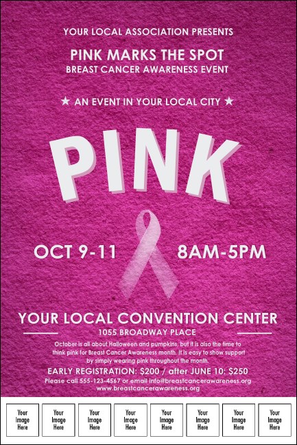 Breast Cancer Pink Ribbon Logo Poster