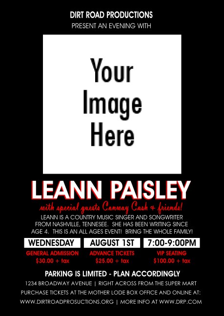 Your Photo Concert Black and Red Postcard Product Front