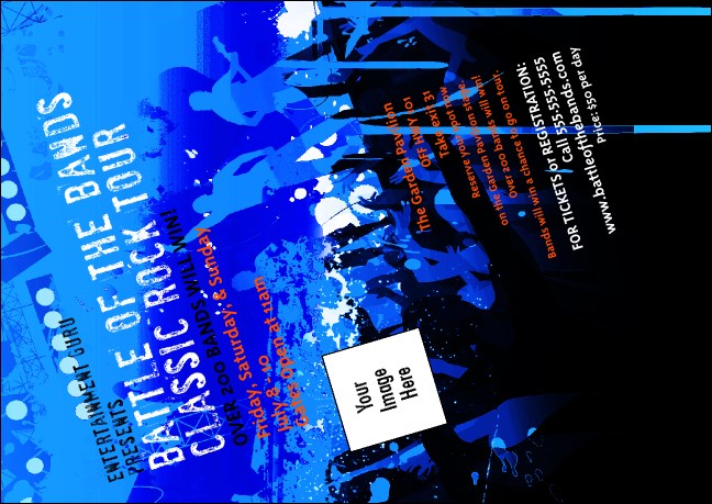 Rock Concert Blue Postcard Product Front