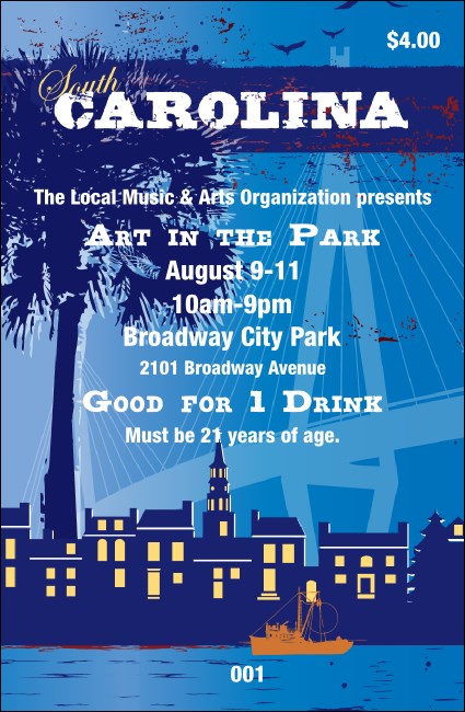 South Carolina Drink Ticket Product Front