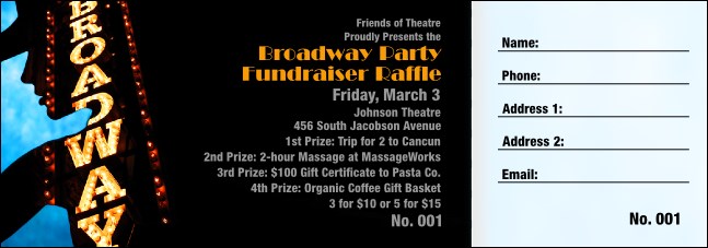 Broadway Raffle Ticket Product Front