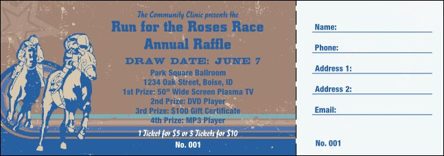 Horse Racing Raffle Ticket 002 Product Front