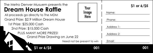 Dream House Raffle Ticket Product Front