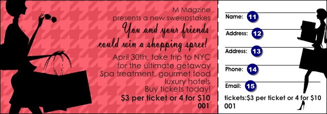 Shopping Spree Raffle Ticket Product Front