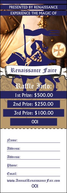 Renaissance Faire Armor Raffle Ticket
