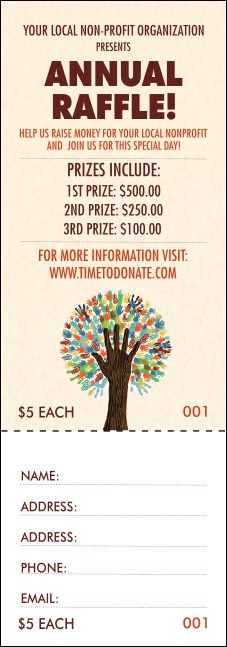 Fundraiser Tree Raffle Ticket Product Front