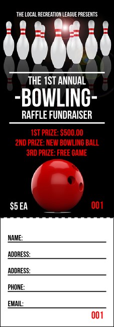 Bowling Classic Raffle Ticket Product Front