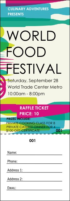 World Food Festival Raffle Ticket Product Front