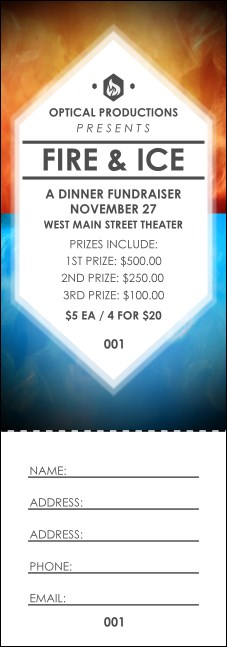 Fire and Ice Raffle Ticket Product Front