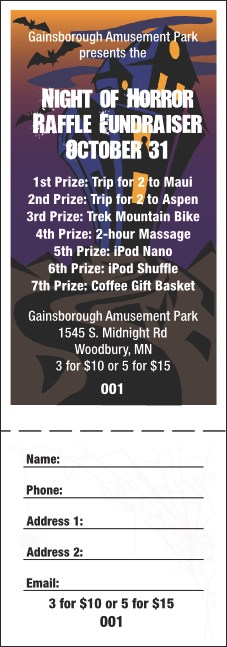 Halloween Raffle Drawing Ticket 002