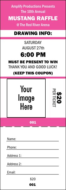 Your Image Raffle Ticket 001 (Pink) Product Front