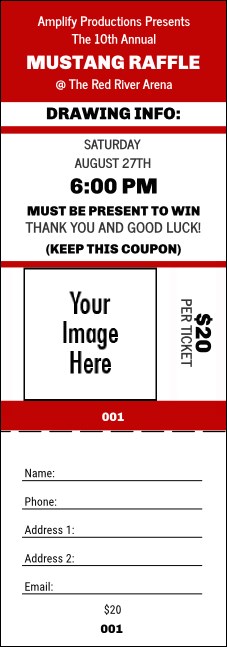 Your Image Raffle Ticket 001 (Red)