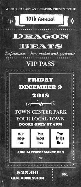 Retro Chalkboard VIP Pass Product Front