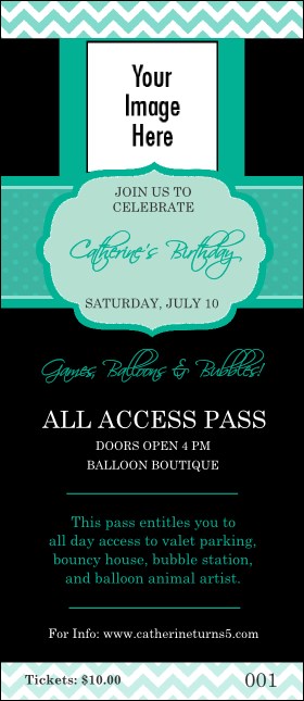 Happy Birthday Chevron VIP Pass Product Front