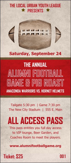 Football Red VIP Pass Product Front