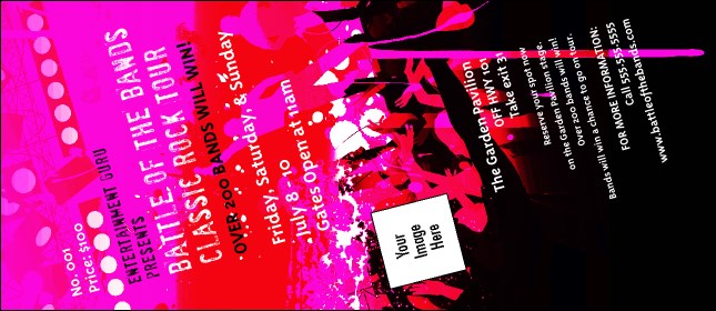 Rock Concert Pink VIP Pass Product Front