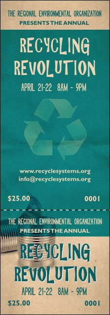 Recycling Symbol Event Ticket Product Front