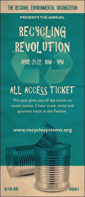 Recycling Symbol VIP Pass Product Front