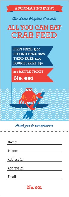 Crab Feed Raffle Ticket Product Front