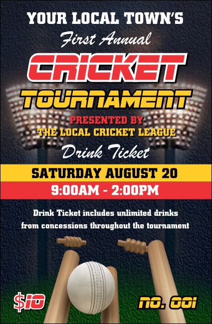 Cricket 2 Drink Ticket Product Front