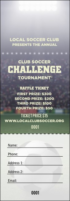 Soccer Stadium Raffle Ticket Product Front