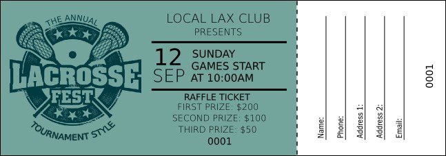 Lacrosse Raffle Ticket Product Front