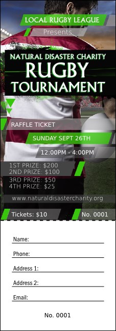 Rugby Stadium Raffle Ticket Product Front