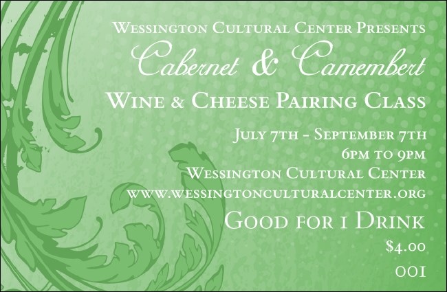 Classic Green Drink Ticket Product Front