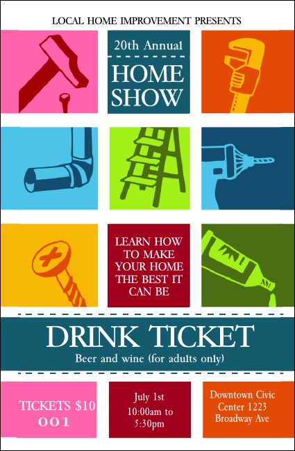 Home Show Drink Ticket Product Front