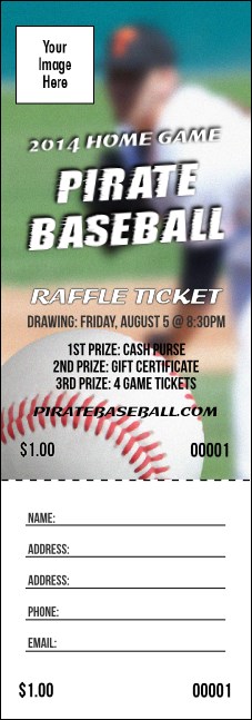Baseball Schedule Raffle Ticket Product Front