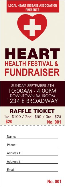Heart Health Raffle Ticket Product Front