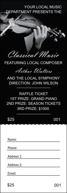 Classical Music Raffle Ticket Product Front