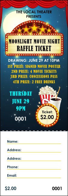 Movie Night Raffle Ticket Product Front