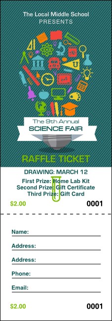 Science Fair Raffle Ticket Product Front