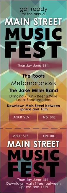 Music Festival Event Ticket Product Front