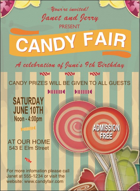 Retro Candy Invitation Product Front