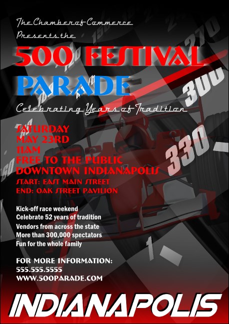 Indianapolis Club Flyer Product Front