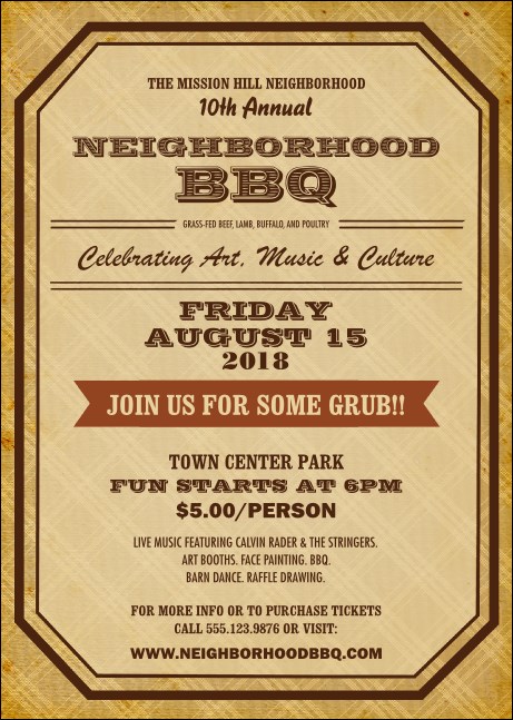 BBQ Vintage Club Flyer Product Front