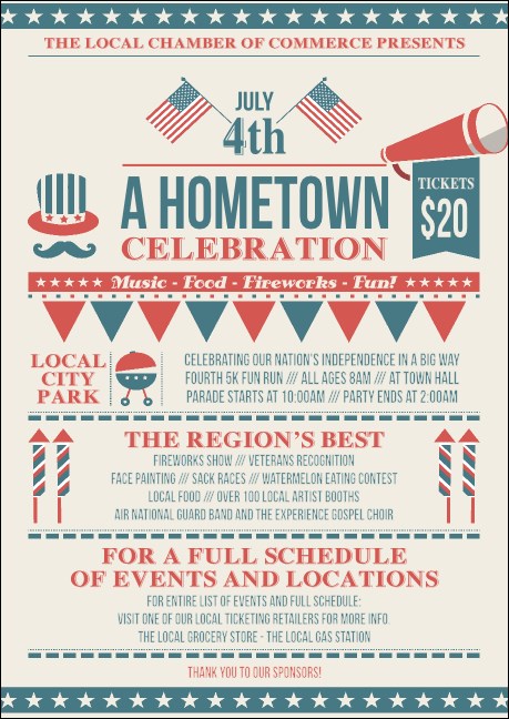 Fourth of July Hometown Club Flyer