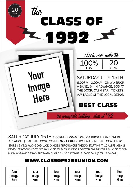 Class Reunion Mascot Red Club Flyer Product Front